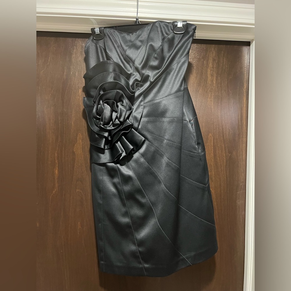White House Black Market Satin Black Dress